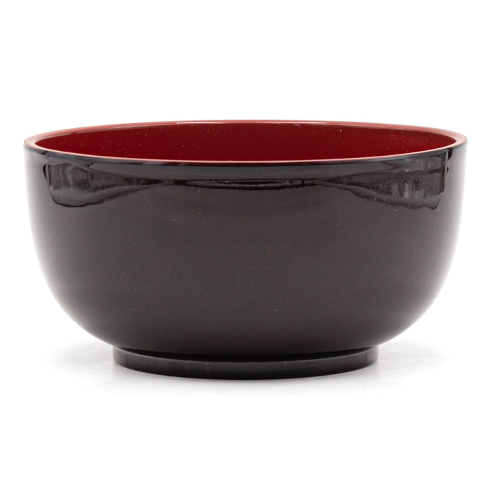 5.8″ Red & Dark Brown Lacquer Bowl — Butterfly & Orchid