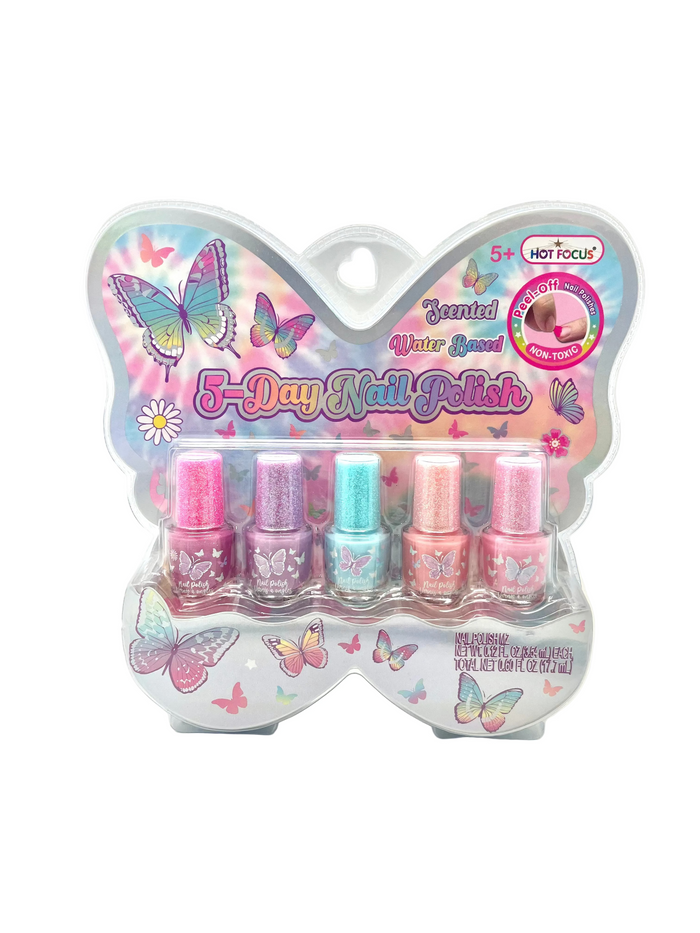 5 DAY NAIL POLISH, TIE DYE BUTTERFLY