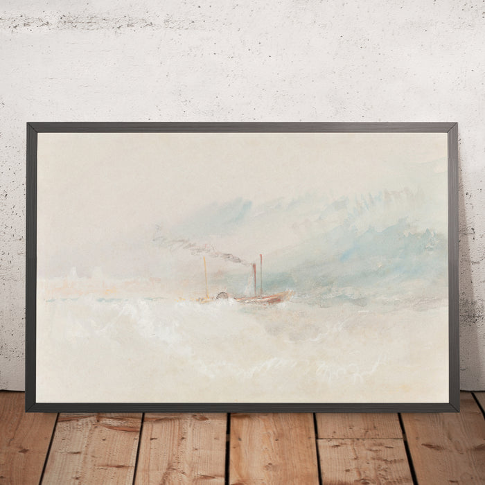 A framed image of A Packet Boat off Dover by Turner, 1836 (JMW Turner)