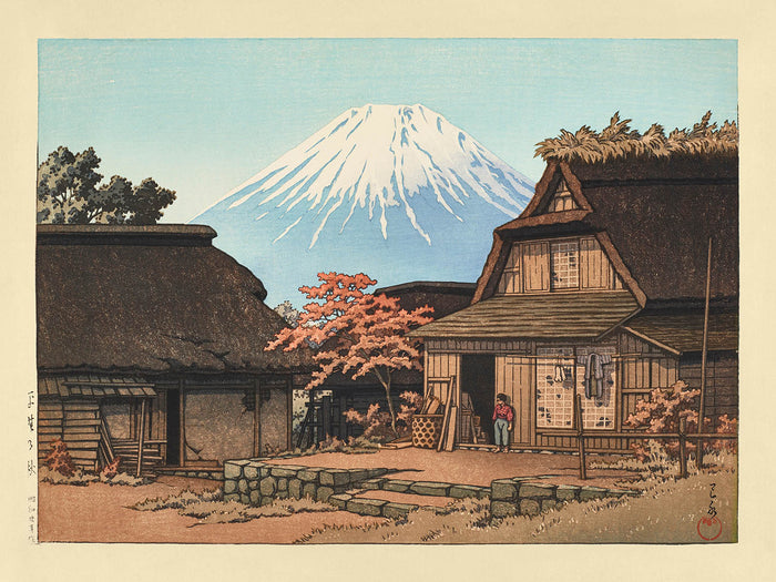 Autumn at Hirano with Mt. Fuji by Hasui Kawase, 1935