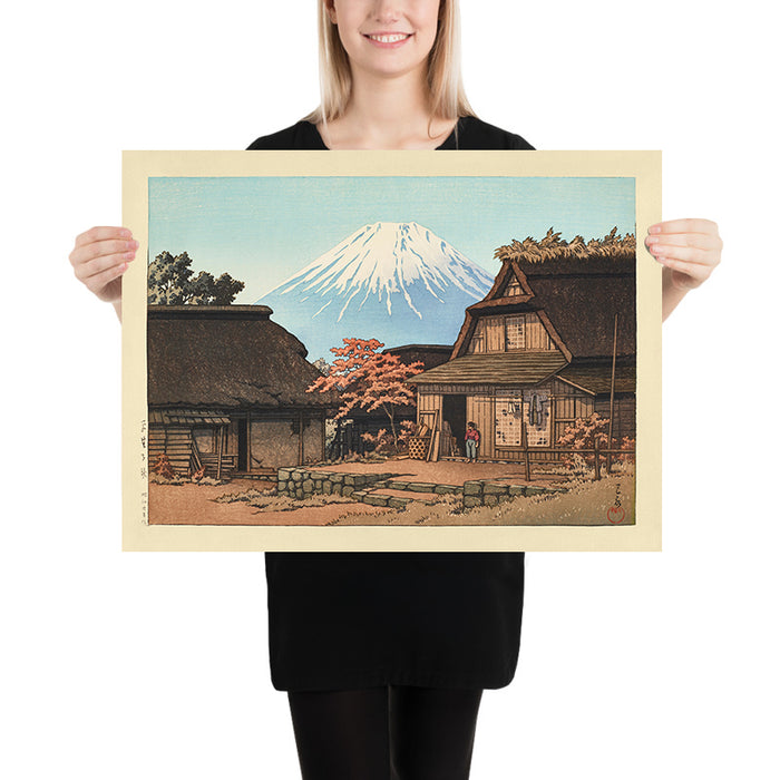 Autumn at Hirano with Mt. Fuji by Hasui Kawase, 1935