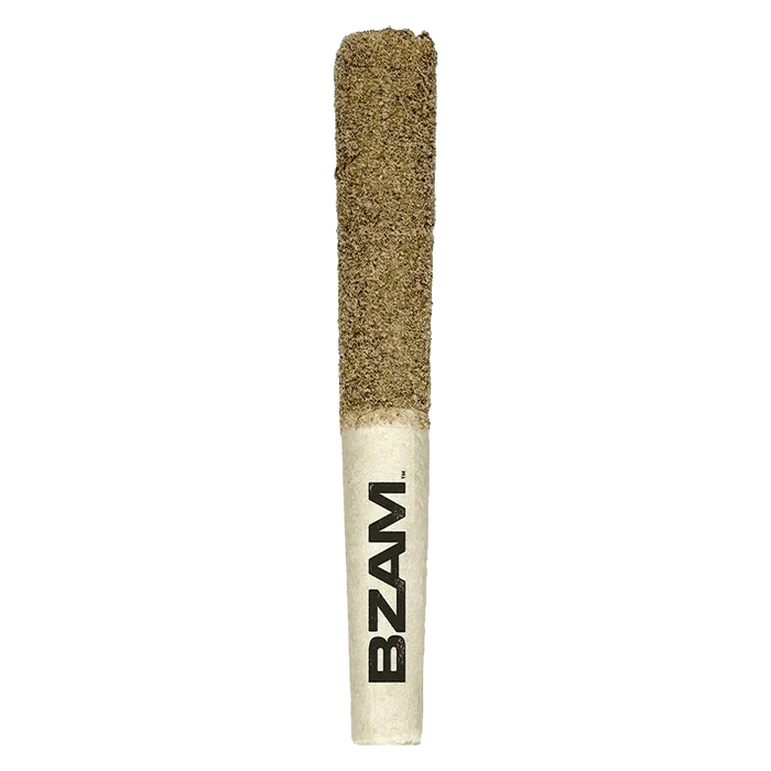 A close-up view of the Blue Dragon Terp Infused Pre Rolled 3 x 0.5 g, showing a tightly rolled, textured product against a neutral background.