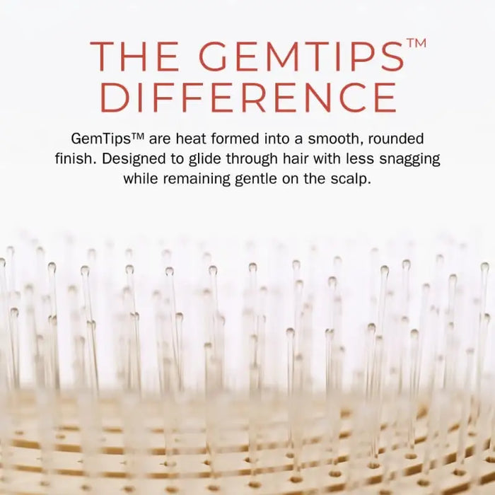 GemTips™ brush bristles with smooth rounded tips for gentle detangling and scalp care
