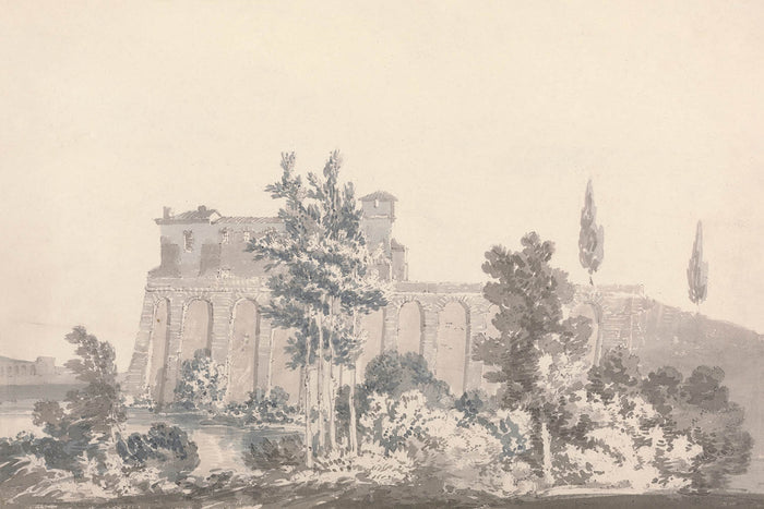 Buildings Overlooking Water, near Naples by Turner, 1796