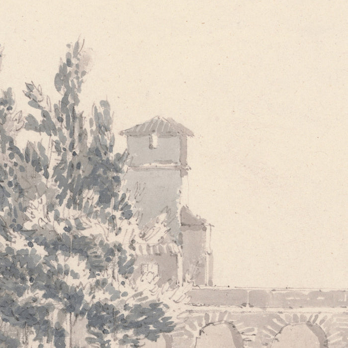 Buildings Overlooking Water, near Naples by Turner, 1796