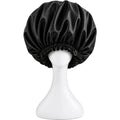 BUNLUV Oversized Satin Sleep Bonnet Black