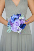 Custom Wedding Bouquet in Wisteria and Royal Blue - $65.00 | Washita