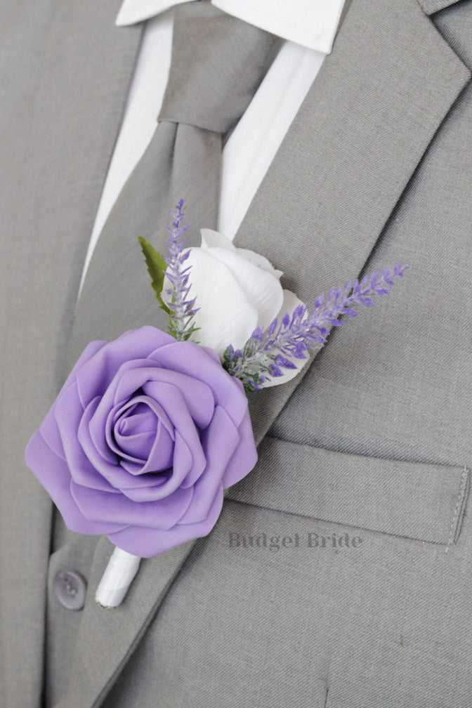 Dark Green and Lavender Artificial Wedding Bouquet - $39.50 | Millwick