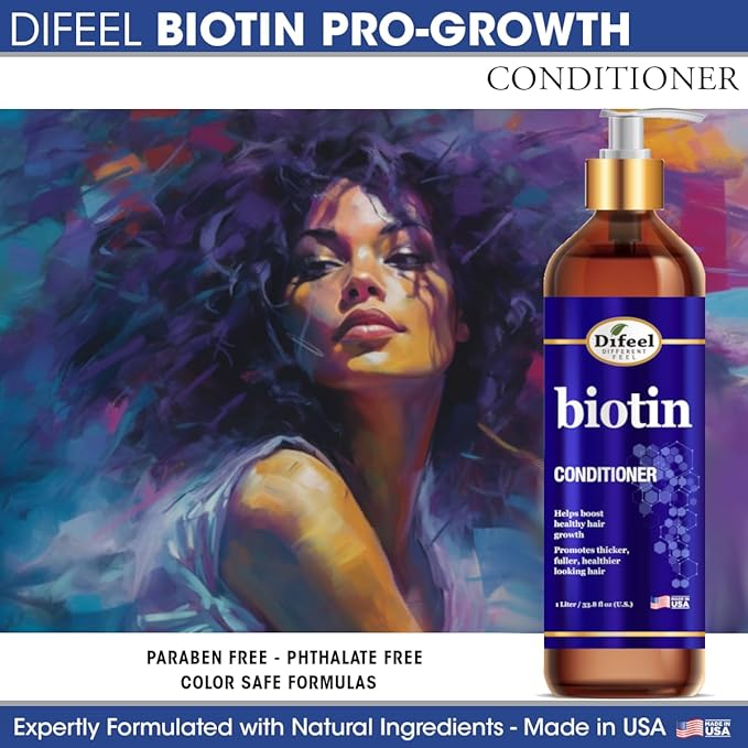 Difeel Pro-Growth Biotin Conditioner for Hair Growth 33.8 oz. - Conditioner for Thin Hair
