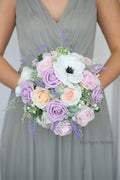 Dusty Lavender and Peach Artificial Wedding Bouquet - $170.00 | Presidio