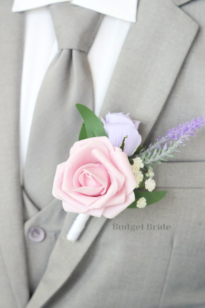 Dusty Lavender and Peach Artificial Wedding Bouquet - $170.00 | Presidio