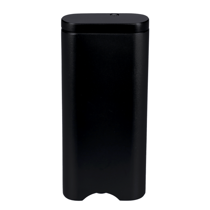 Front view of the 4-inch black Everyday Essentials Dugout, showcasing its sleek, minimalist design.