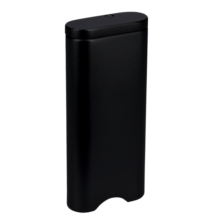 Front view of the 4-inch black Everyday Essentials Dugout, showing its sleek, rectangular design against a plain white background.