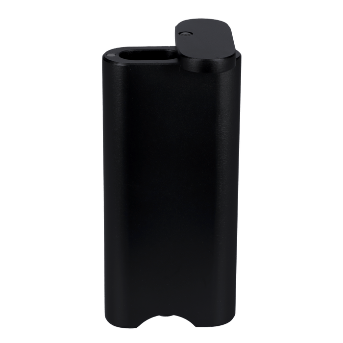 Front view of the 4-inch black Everyday Essentials Dugout, displaying its sleek, rectangular shape against a plain white background.