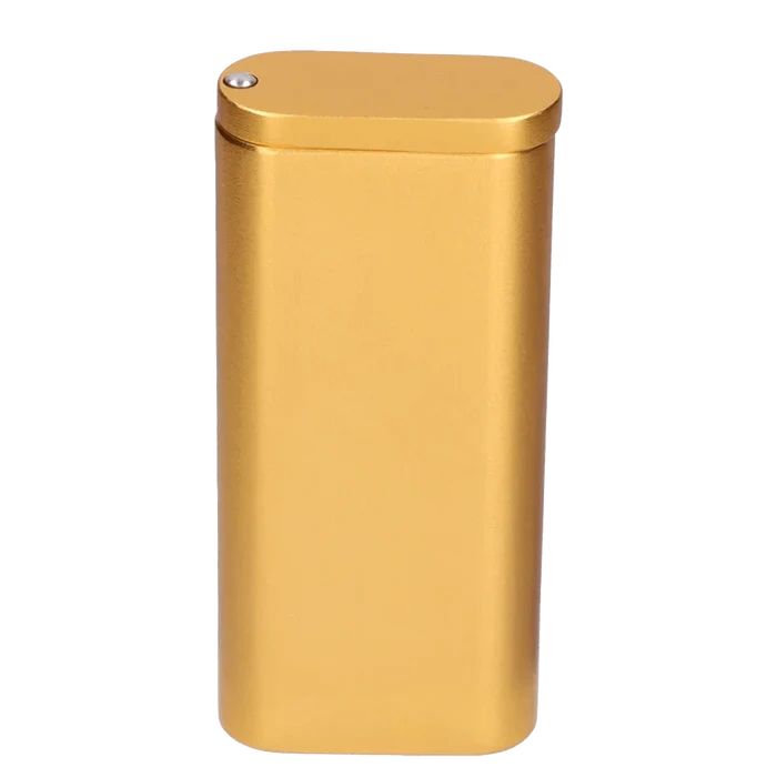 Front view of the gold 4-inch Everyday Essentials Dugout, showcasing its sleek, rectangular design against a plain background.
