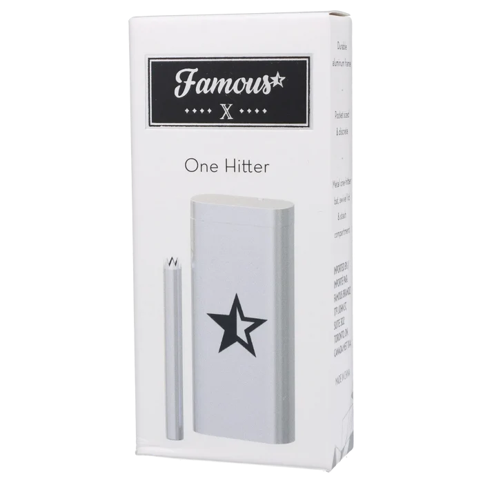 Angled front view of the Famous X Aluminum Dugout - Silver boxed on white, showing the silver dugout and one-hitter with a black star graphic.