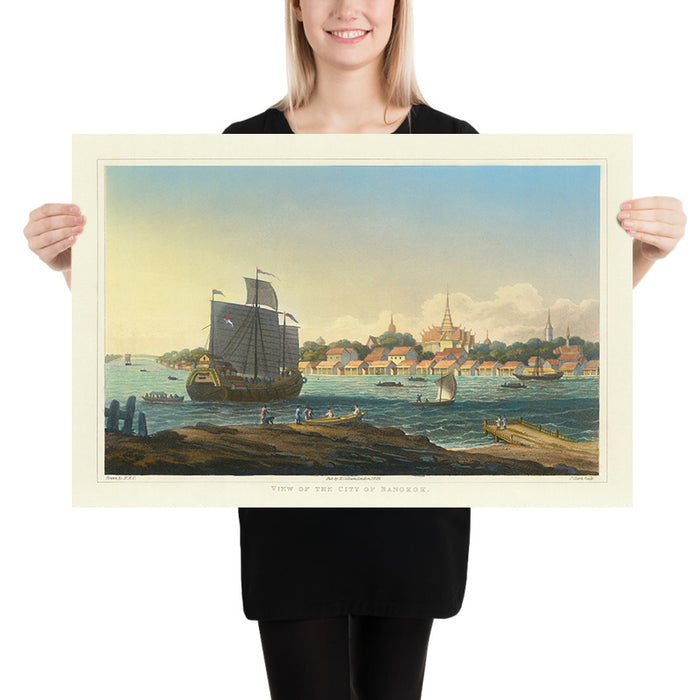 First View of Bangkok by Henry Colburn, 1828