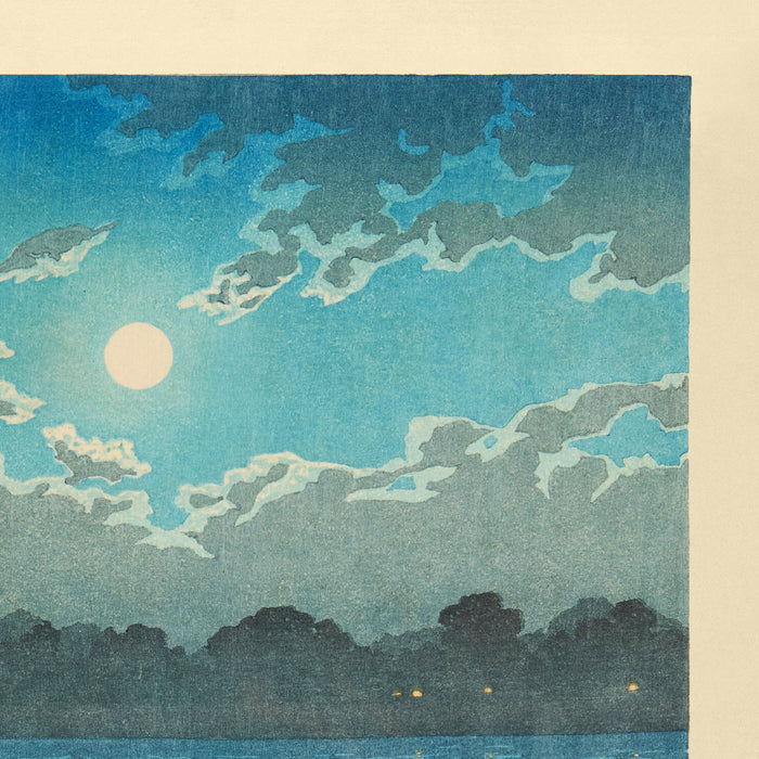 Full Moon on the Arakawa River in Akabane by Hasui Kawase, 1935