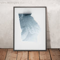 A framed image of a 3D style topographic relief map ofGeorgia