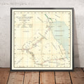 German Traveler’s Map of Arabia by Raunkiaer, 1912: Riyadh, Kuwait, Persian Gulf, Caravan Routes, Deserts