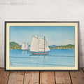 A framed image of Inland Sea by Hasui Kawase, 1952