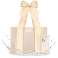 JELLY TOTE - ECRU RAFFIA BOW