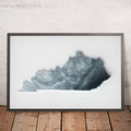 A framed image of a 3D style topographic relief map ofKentucky