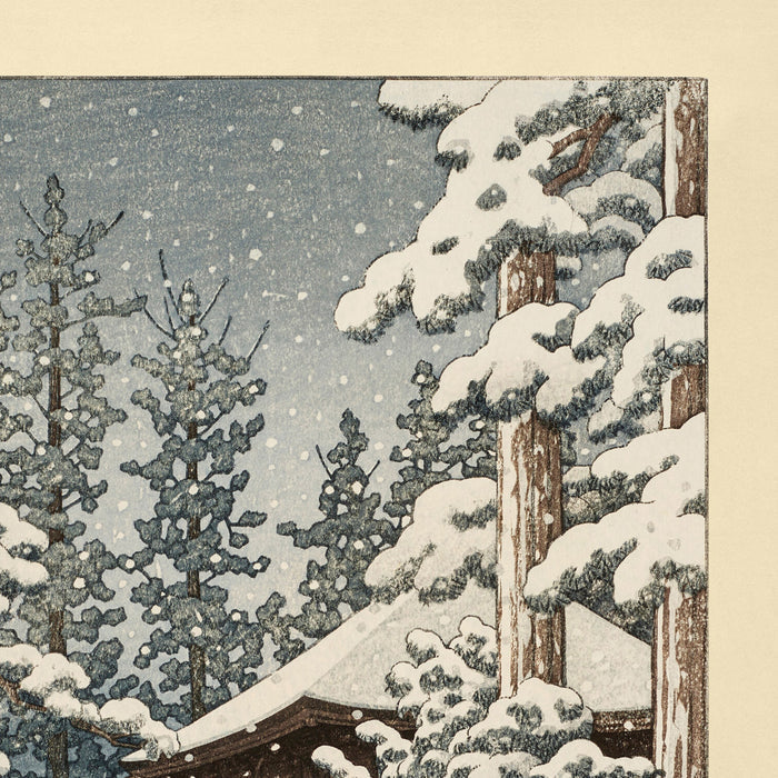 Konjiki Hall at Hiraizumi by Hasui Kawase 1935