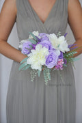 Lavender and Wisteria Artificial Wedding Bouquet - $65.00 | Carondelet