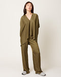 Zero + Maria Cornejo Lena Top in Olive Drift