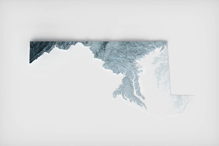 Maryland Topographic 3D Relief Map
