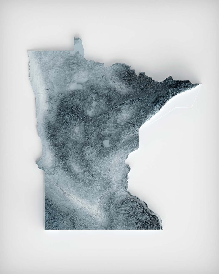 Minnesota Topographic 3D Relief Map