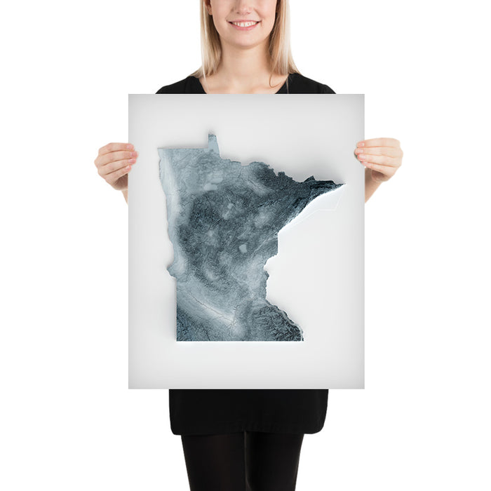 Minnesota Topographic 3D Relief Map