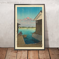 A framed image of Morning in Yobuko, Hizen by Hasui Kawase, 1935