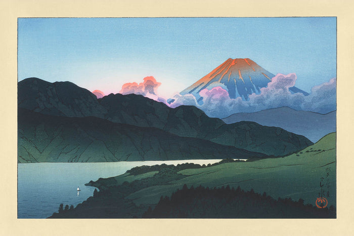 Mt. Fuji at Sunset, Lake Ashino by Hasui Kawase, 1935