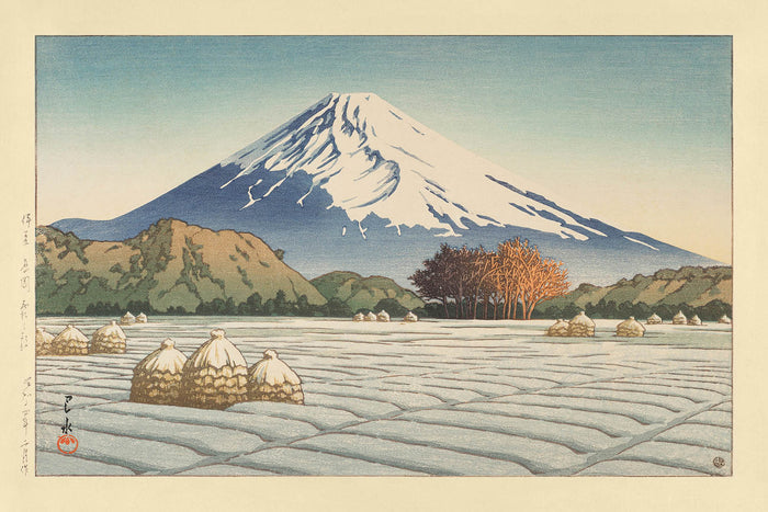 Mt. Fuji Frosty Morning in Nagaoka, Izu by Hasui Kawase, 1939