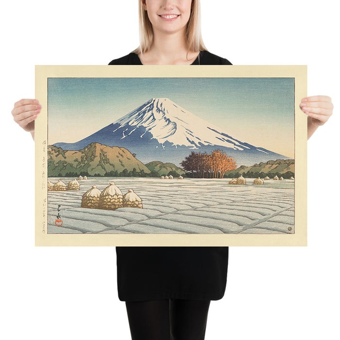 Mt. Fuji Frosty Morning in Nagaoka, Izu by Hasui Kawase, 1939