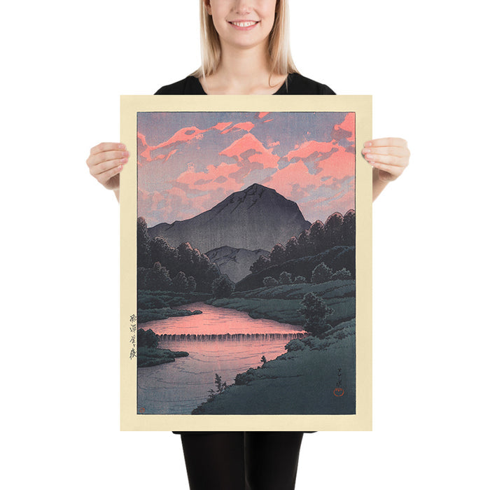 Mt. Kamaga, Hida with Dawn Sky by Hasui Kawase, 1935