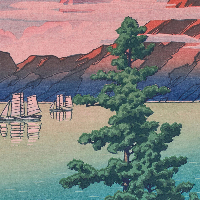 Mt. Unzen in Hizen with Beautiful Sky by Hasui Kawase, 1927