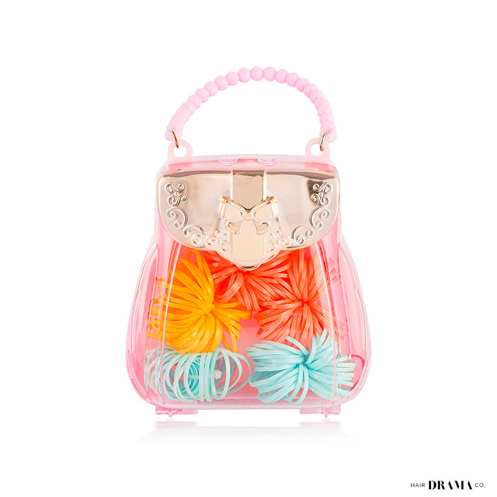 Multicolor Hair Ties with Free Bag - Set of 70 - Pastel