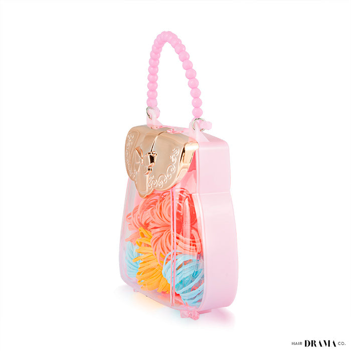 Multicolor Hair Ties with Free Bag - Set of 70 - Pastel