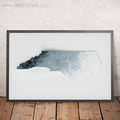 A framed image of a 3D style topographic relief map ofNorth Carolina