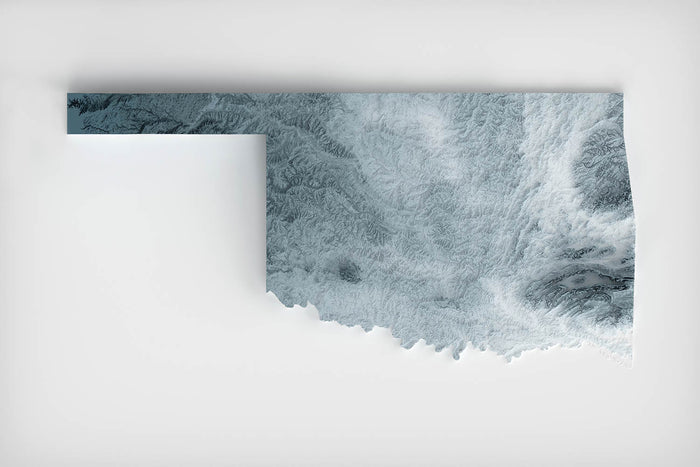 Oklahoma Topographic 3D Relief Map