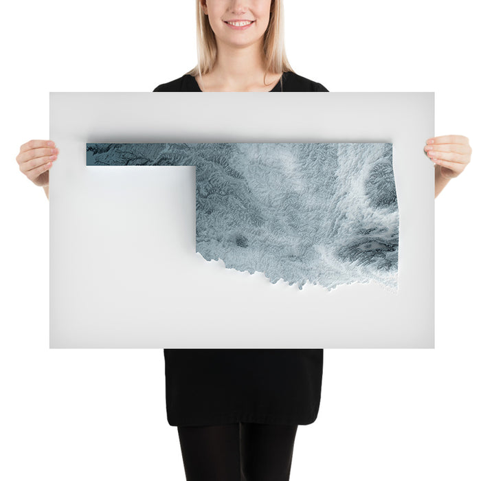 Oklahoma Topographic 3D Relief Map