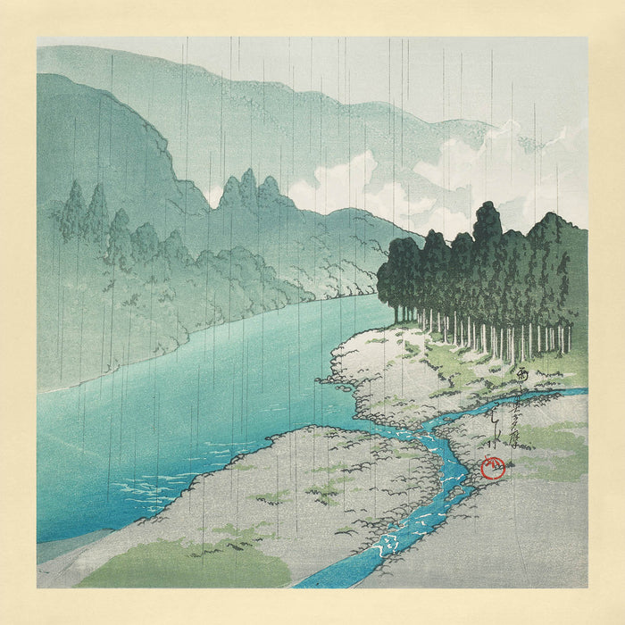Okutama in the Rain by Hasui Kawase, 1935