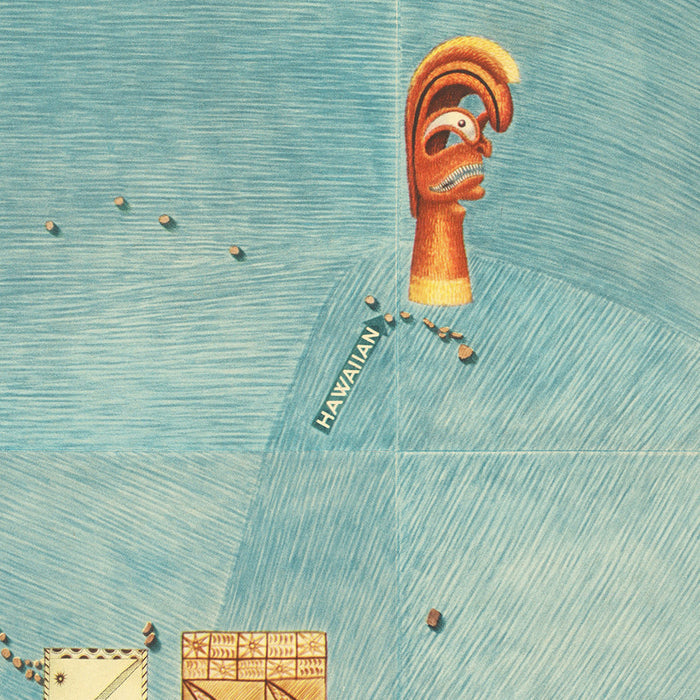 Old Map of the Art Forms of the Pacific by Covarrubias, 1940