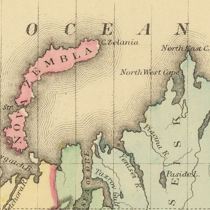 Old Mercator World Map Centered on America by Mitchell, 1882