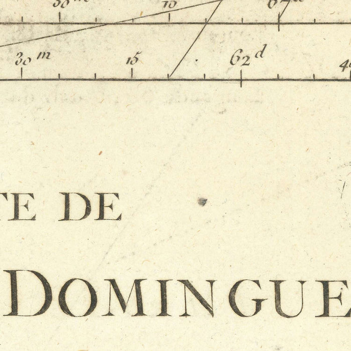 Old Nautical Map of the Caribbean, 1750: Santo Domingo, Haiti, Jamaica, Puerto Rico, Turks & Caicos