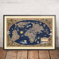 Old Oval Air France World Map by Boucher, 1961