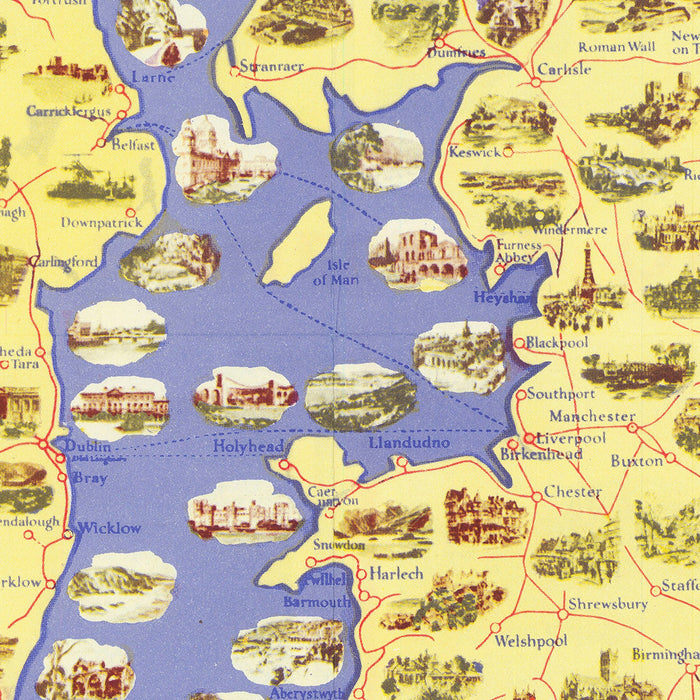 Old Railway Map of the British Isles by Taylor, 1949